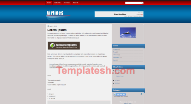 airlines blogger template