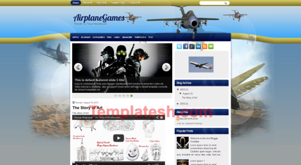 airplane games blogger template
