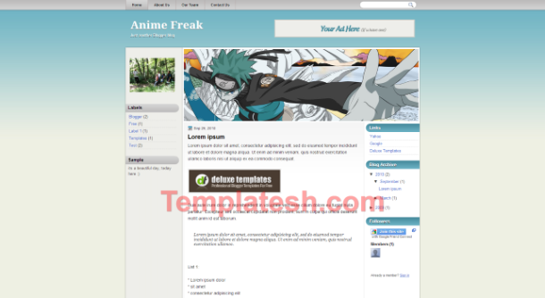 anime freak blogger template