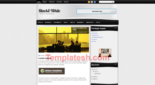 black and white blogger template