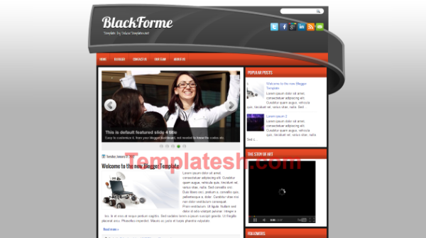 black forme blogger template