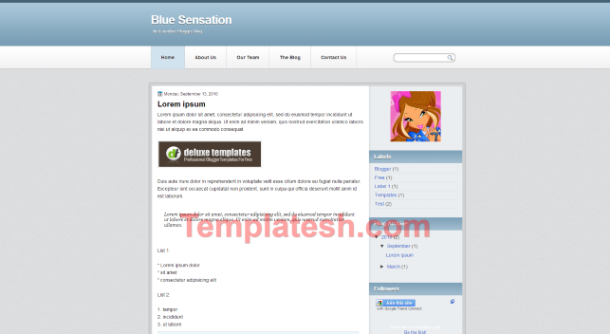 blue sensation blogger template