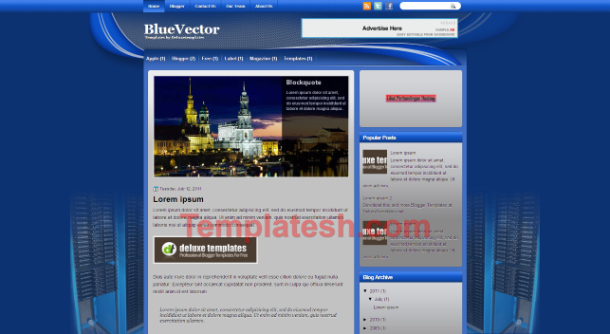blue vector blogger template