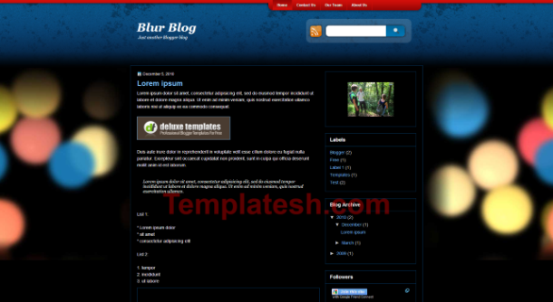 blur blogger template