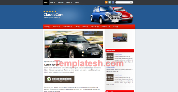 classic cars blogger template