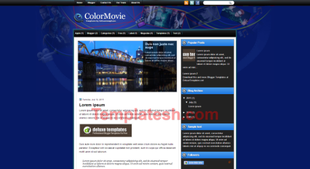 color movie blogger template