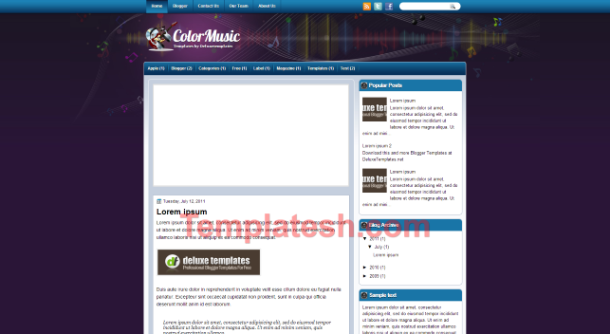 color music blogger template
