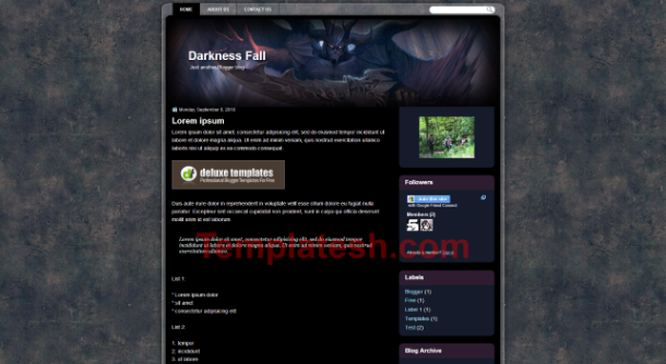 darkness fall blogger template
