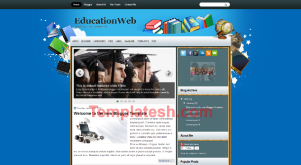 education web blogger template