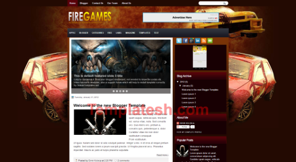 fire games blogger template