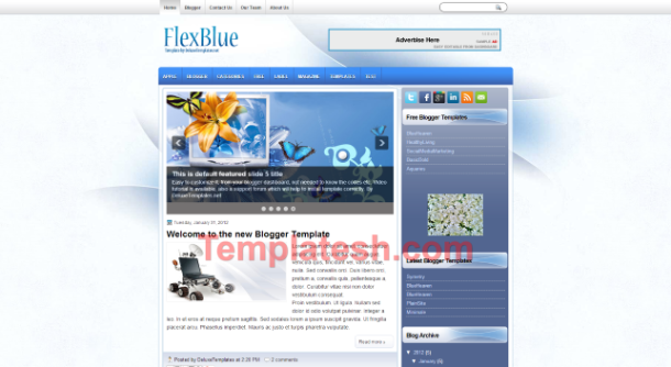 flex blue blogger template