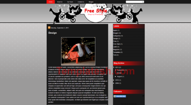 free style blogger template