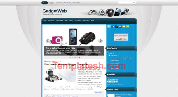 gadget web blogger template
