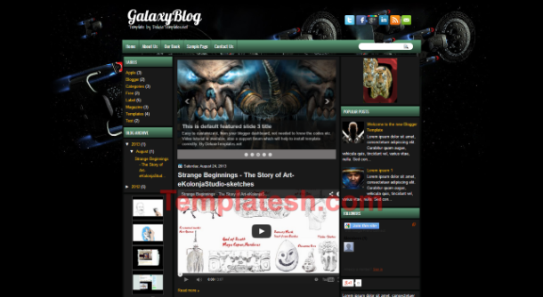 galaxy blog blogger template