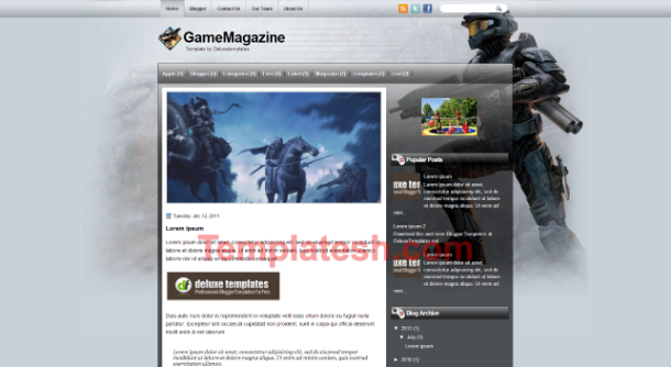 game magazine blogger template