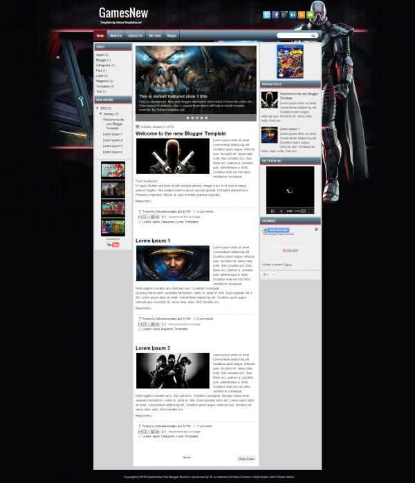 games new blogger template