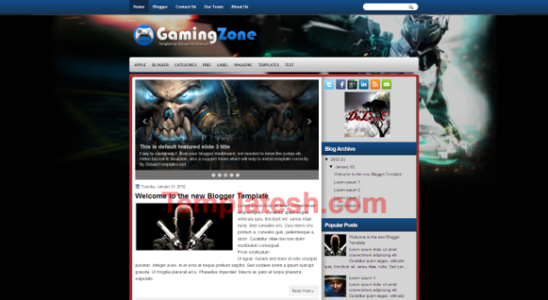 gaming zone blogger template