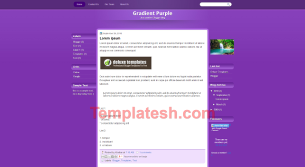 gradient purple blogger template