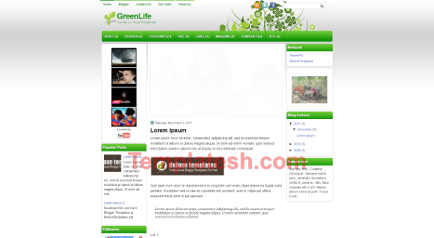 green life blogger template