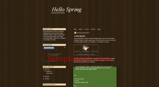 hello spring blogger template