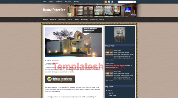 home interior blogger template