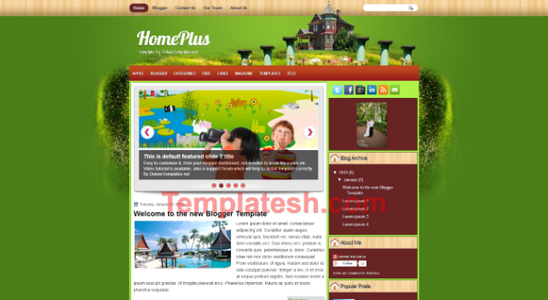 home plus blogger template
