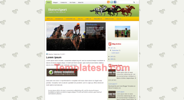 horses sport blogger template