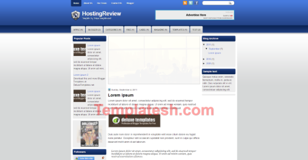 hosting review blogger template