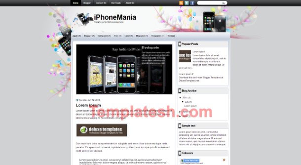iphone mania blogger template