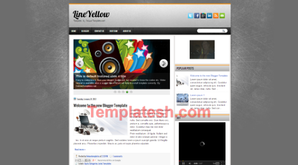 line yellow blogger template