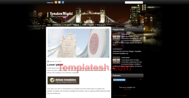 london night blogger template