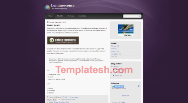 luminence blogger template