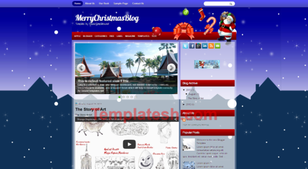 merry christmas blogger template