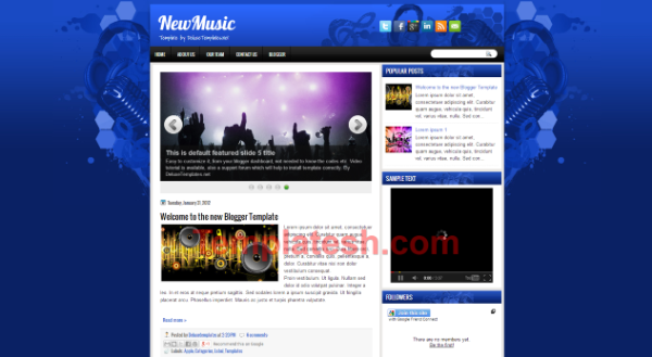 new music blogger template