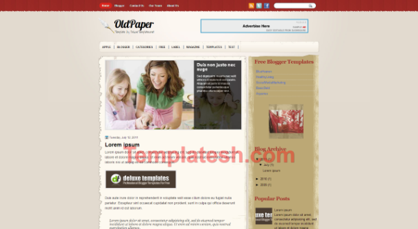 old paper blogger template