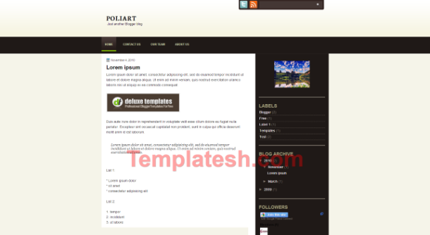 poliart blogger template