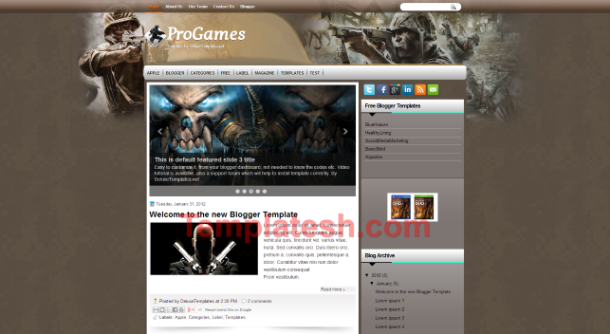 pro games blogger template