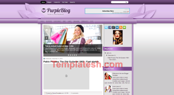 purple blog blogger template