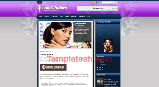 purple fashion blogger template