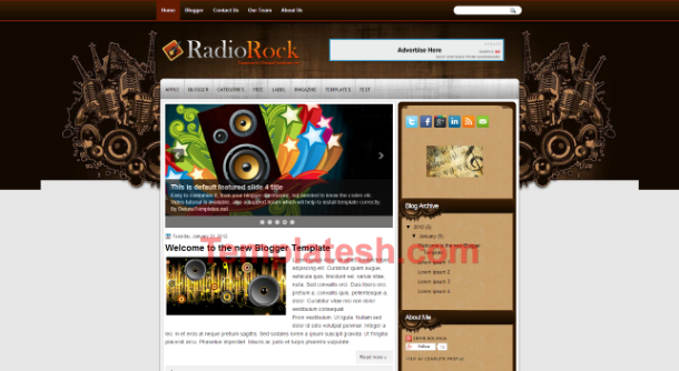 radio rock blogger template
