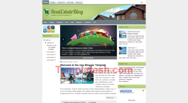 real estate blog blogger template