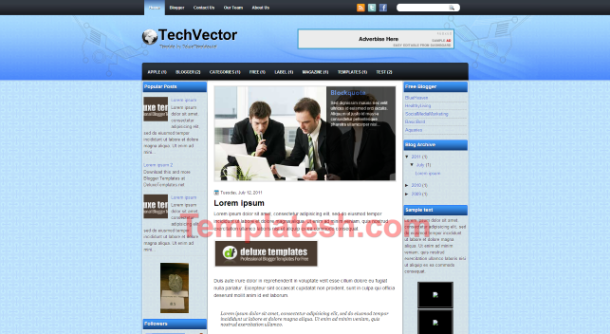 tech vector blogger template