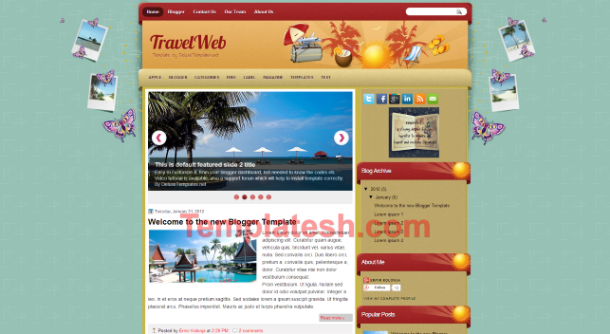 travel web blogger template