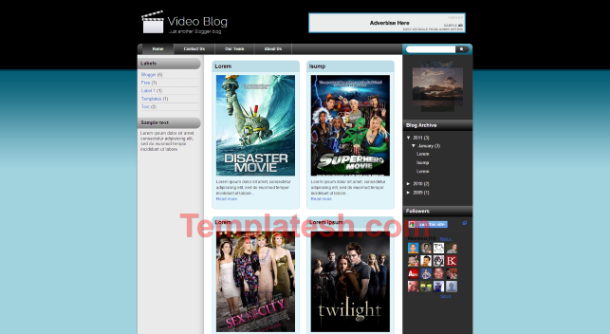 video blog blogger template