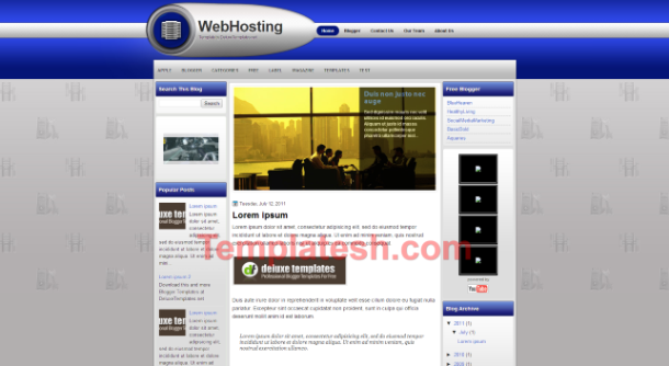 web hosting blogger template