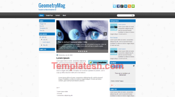 Geometry mag blogger template