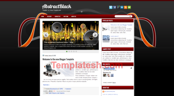 abstract black blogger template
