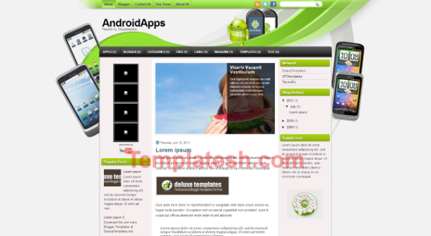 android apps blogger template