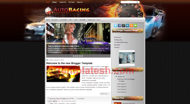 auto racing blogger template