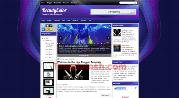 beauty color blogger template
